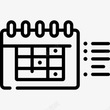 日历营销和搜索引擎优化14线性图标