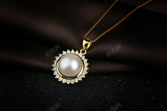 珍珠项链摄影珍珠珠宝首页设计珍珠珍珠海报主图珠宝产背景