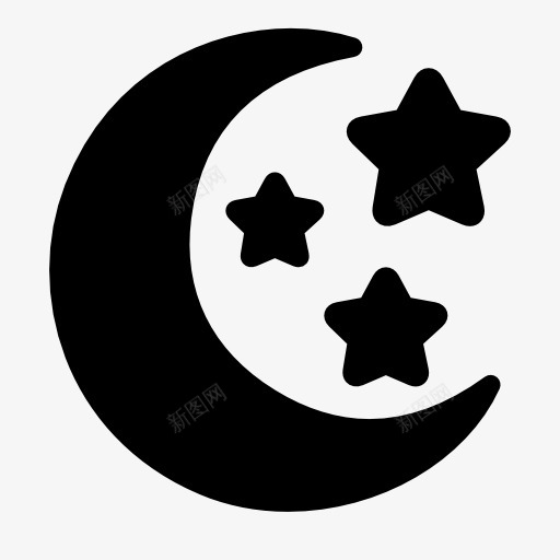 星星月亮标志图标png_新图网 https://ixintu.com 星星 月亮 标志 图标