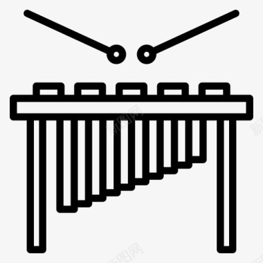 木琴16号乐器直线型图标