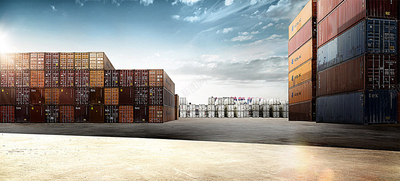 货柜码头集装箱运输货运淘宝天猫店招横幅条幅bann背景