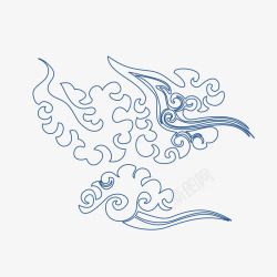 中国古风传统纹样祥云海浪透明图案AI矢量16素材