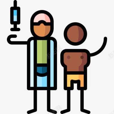 疫苗慈善93线性颜色图标