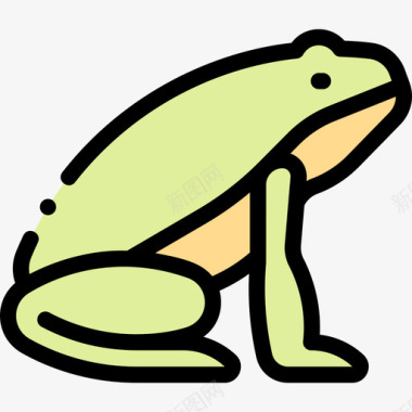 青蛙野生动物46线形颜色图标