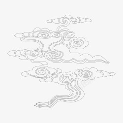 中国古风传统纹样祥云海浪透明图案AI矢量15素材
