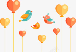 喝彩礼花彩色儿童节节日快乐气球小鸟童真漂浮高清图片