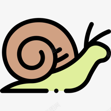 蜗牛野生动物46线形颜色图标