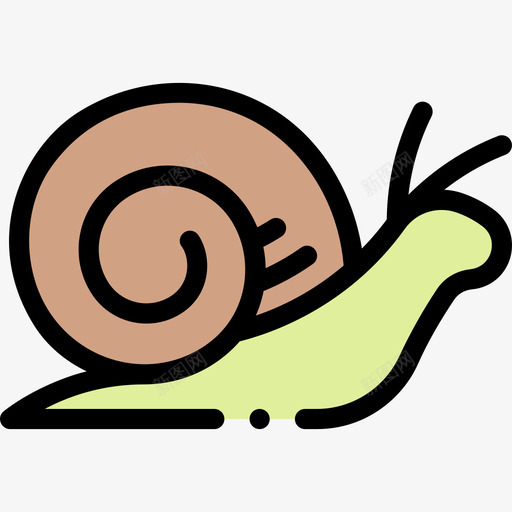 蜗牛野生动物46线形颜色svg_新图网 https://ixintu.com 蜗牛 野生动物 线形 颜色