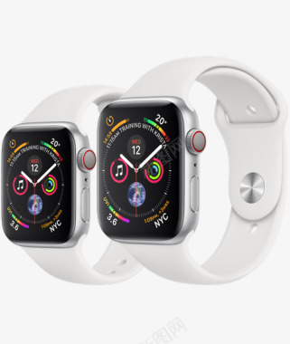 AppleWatch银色铝金属錶壳配白色运动錶带选图标