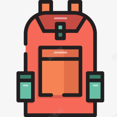 行李露营172线性颜色图标