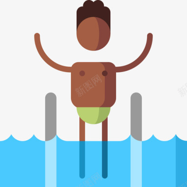 游泳运动员积极生活方式42平躺图标