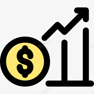 货币增长支付金融1线性颜色图标