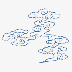 中国古风传统纹样祥云海浪透明图案AI矢量142素材