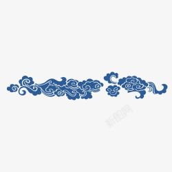 中国古风传统纹样祥云海浪透明图案AI矢量96素材