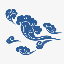 中国古风传统纹样祥云海浪透明图案AI矢量87素材