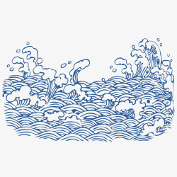 中国古风传统纹样祥云海浪透明图案AI矢量39素材