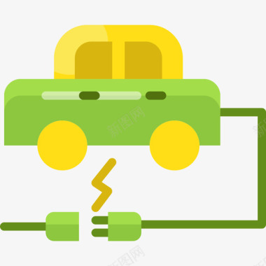电动汽车能源和动力6平板图标
