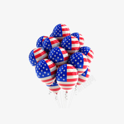 热气美国国旗热气球高清图片