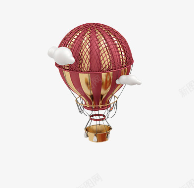 C4D热气球抠图图标