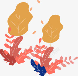 卡通秋季树叶装饰素材