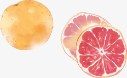 红橙色饮料饮品手绘系列素材