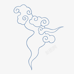 中国古风传统纹样祥云海浪透明图案AI矢量67素材