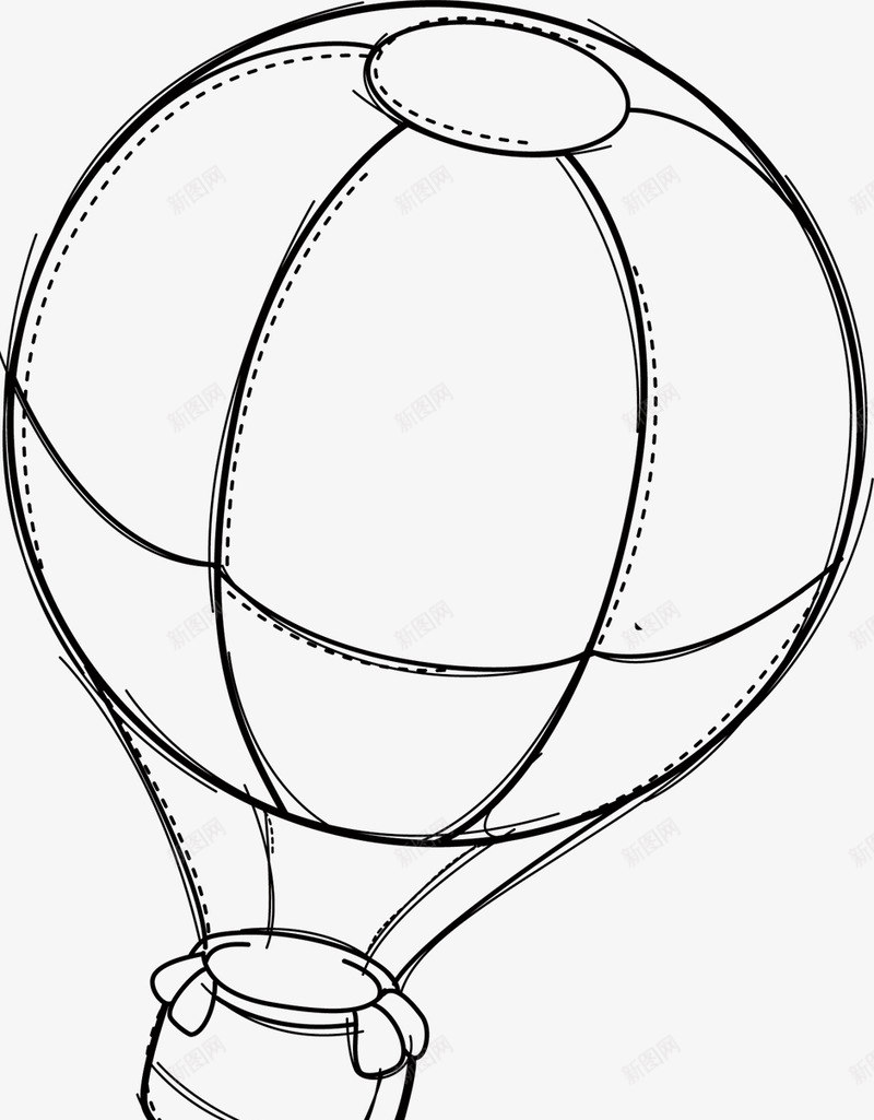 素描热气球png免抠素材_新图网 https://ixintu.com 素描 热气球