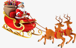 圣诞老人雪橇训麋鹿素材