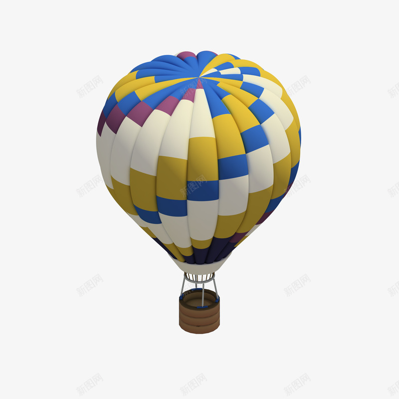 C4d云朵热气球3D立体模型png免抠素材_新图网 https://ixintu.com 云朵 热气球 立体 模型