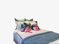 女生床小孩房样板房间床上用品儿童房女孩房公主房女生软装床高清图片