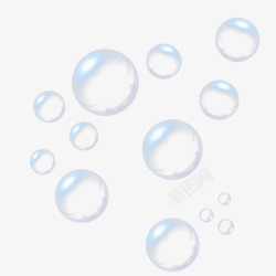 泡泡白色水泡泡沫飞舞透明彩色泡泡素材