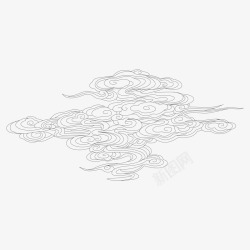 中国古风传统纹样祥云海浪透明图案AI矢量24素材