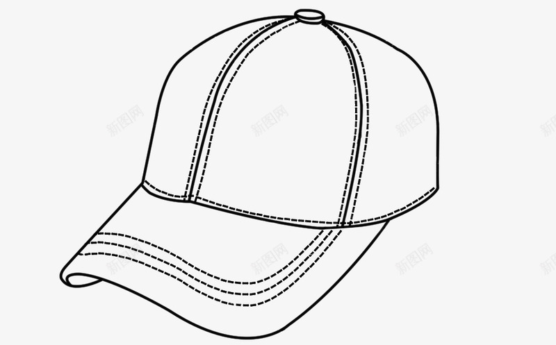 棒球帽线描2png免抠素材_新图网 https://ixintu.com 棒球 帽线