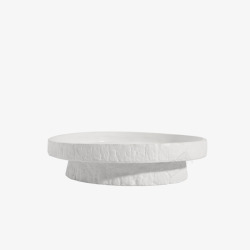 现代托盘简约现代白色圆形托盘高脚陶瓷水果盘创意客厅餐桌茶几高清图片