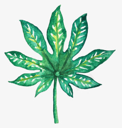 手绘水彩森系植物花卉火烈鸟贺卡装饰图案手账幅50素材