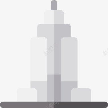 帝国大厦地标和纪念碑24座平坦图标
