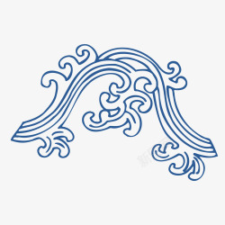 中国古风传统纹样祥云海浪透明图案AI矢量30素材