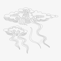 中国古风传统纹样祥云海浪透明图案AI矢量11素材
