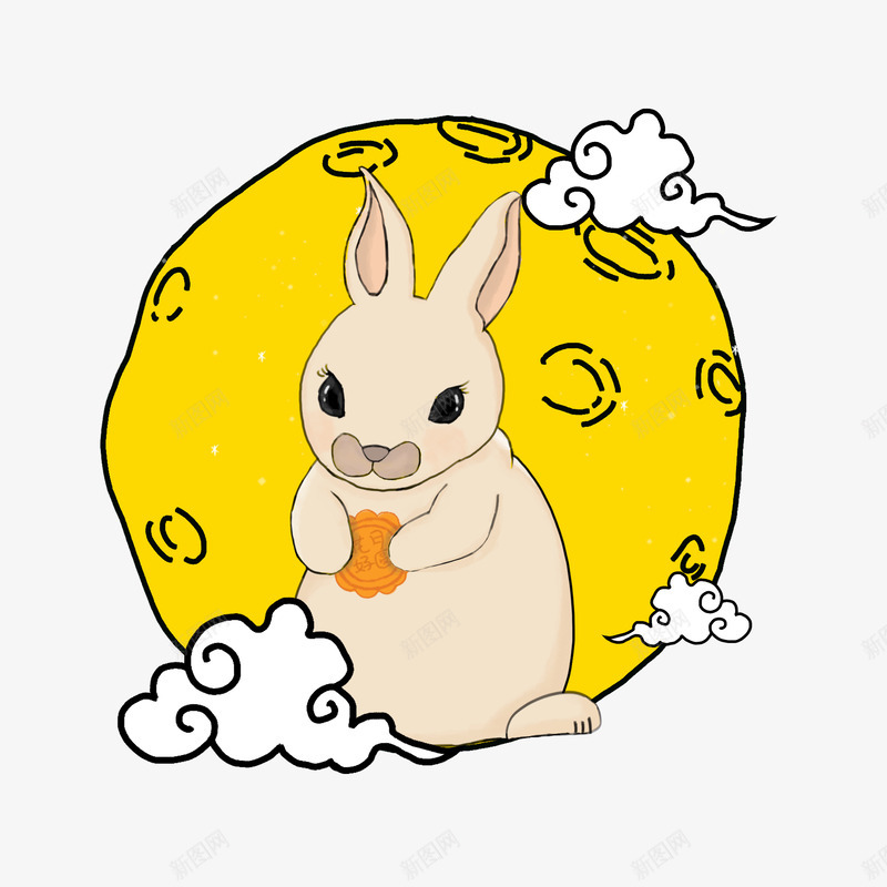 中秋节日中秋佳节月兔吃月饼设计png免抠素材_新图网 https://ixintu.com 中秋 中秋节 节日 佳节 月兔 月饼 设计