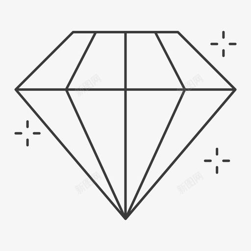 钻石裸钻svg_新图网 https://ixintu.com 钻石 裸钻 线性 单色 简约 填充