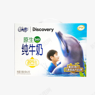 伊利qq星原生DHA儿童纯牛奶195ml12盒营养图标