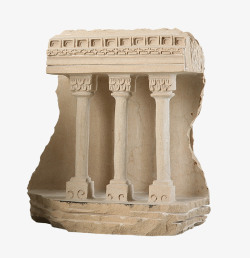 古罗马废墟神殿砂岩雕塑摆件素材