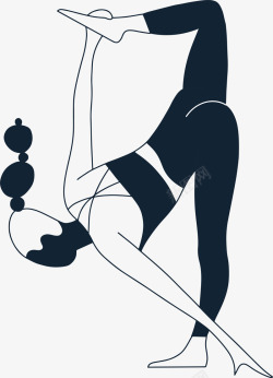 孟菲斯插画复古几何孟菲斯抽象瑜伽插画AI矢量印刷设计6高清图片