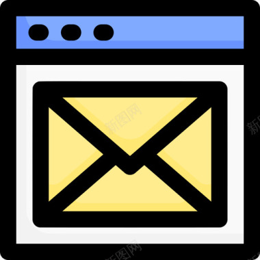 电子邮件网络和通信4线性颜色图标