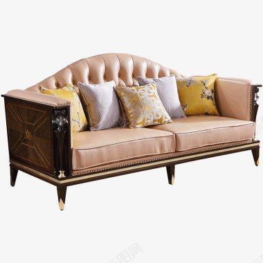 雅居格美式实木沙发小户型欧式奢华轻奢风格家具客厅1图标