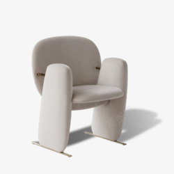 客厅12音吱音石趣椅简约丝绒羽绒北欧风单人创意沙发椅客厅卧室高清图片
