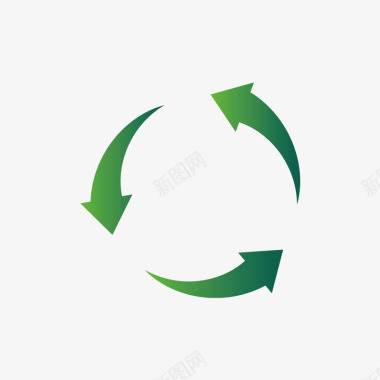 绿色循环使用箭头图标图标