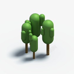 树木立体C4D树木与植物3D立体模型高清图片