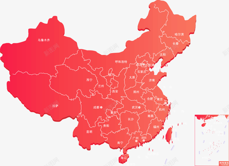 红地图866628png免抠素材_新图网 https://ixintu.com 地图