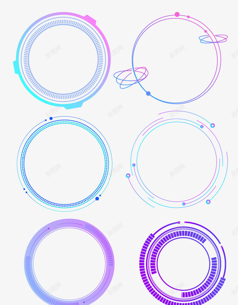 圆形未来科技边框png免抠素材_新图网 https://ixintu.com 圆形 未来 科技 边框